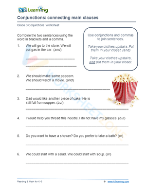 Conjunctions: connecting main clauses 3
