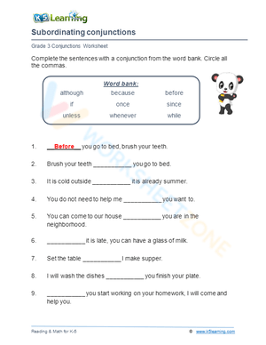 Subordinating conjunctions 1