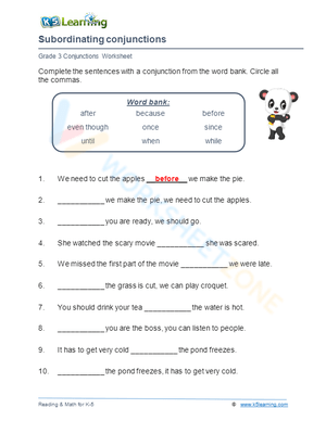 Subordinating conjunctions 2