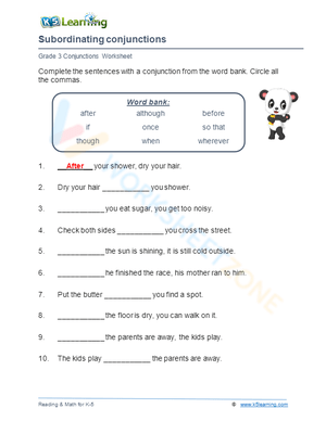 Subordinating conjunctions 3