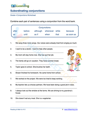 Subordinating conjunctions 4