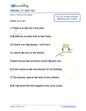 Articles “a” and “an” 1