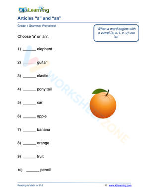 Articles “a” and “an” 2