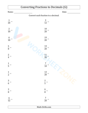 Converting between fractions, decimals, percents, and ratios