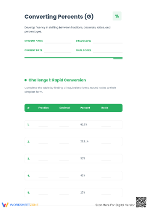Printable Grade 6-7 Math: Unit Conversion Worksheet