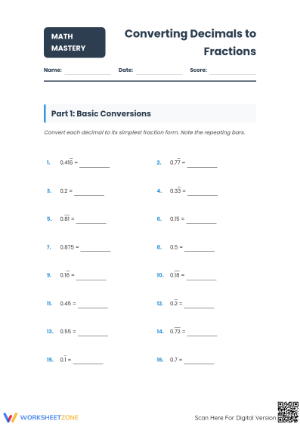 Essential Fraction and Decimal Conversion | Grade 7