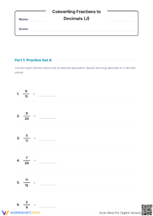 Essential Fraction to Decimal Conversion Packet | Grades 4-6