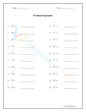 Evaluate Exponents 2