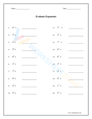 Evaluate Exponents 4