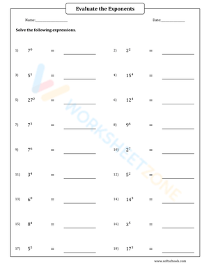 Evaluate Exponents 6