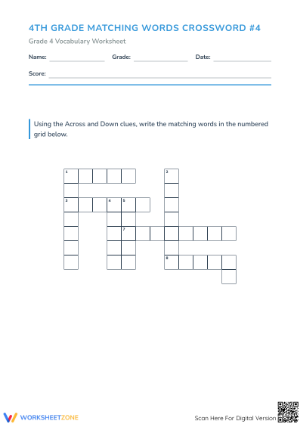 Grade 4 Synonyms — Printable No-Prep Worksheet