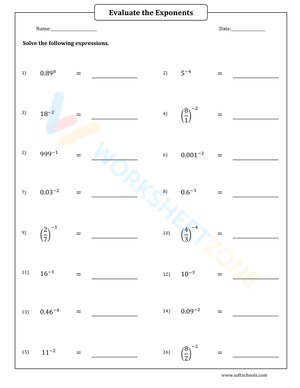 Evaluating Exponents With Negative And Zero Powers