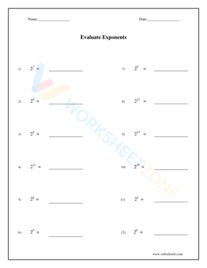 Evaluate Exponents 2