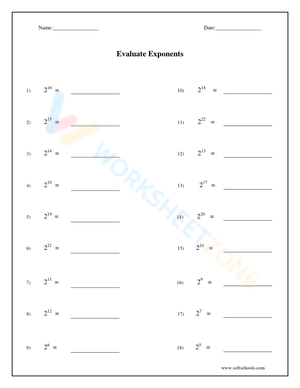 Evaluate Exponents 4