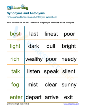 Synonyms and Antonyms 2
