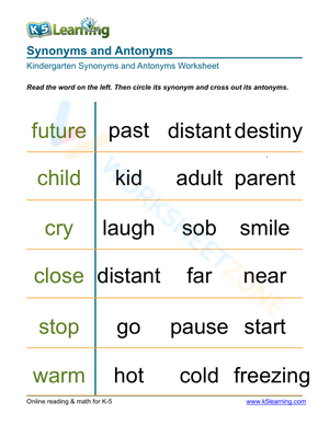 Synonyms and Antonyms 3
