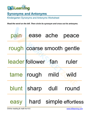 Synonyms and Antonyms 4