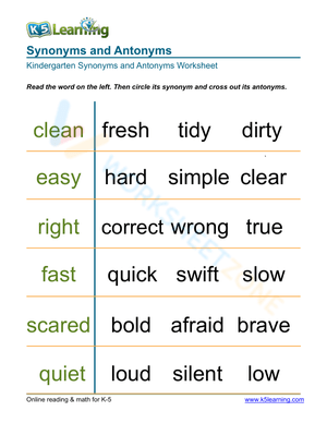 Synonyms and Antonyms 5