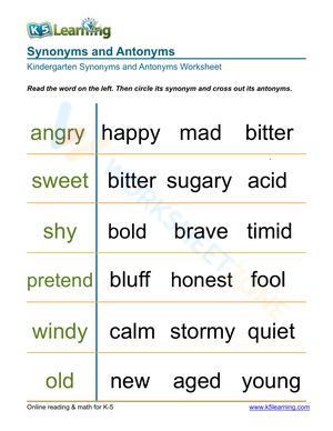 Synonyms and Antonyms 6