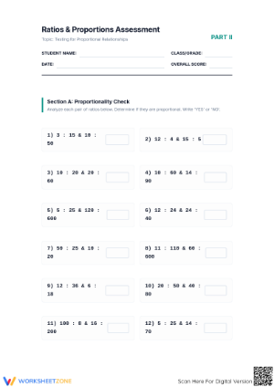 Essential Grade 7 Math: Proportional Relationships Worksheet