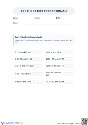 Essential Proportional Ratios Worksheet | Grades 6-9 Math
