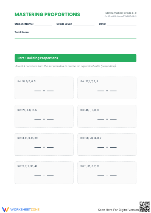 Grade 7 Proportions — Printable No-Prep Essential Worksheet