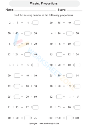 Missing Proportions. 1