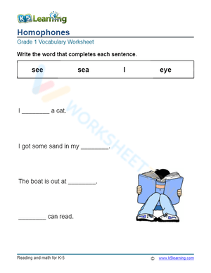 Homophones - Write 3