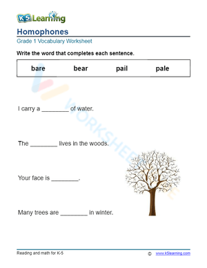 Homophones - Write 5