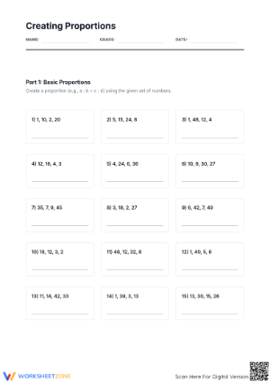 Essential Proportions Worksheet | Grade 7 Printable Math