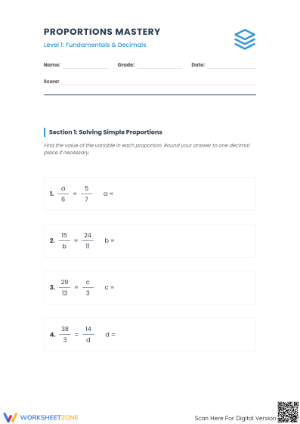 Essential Proportions Mastery: Grade 7 Math Printable