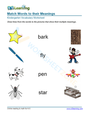 Match Words to their Meanings 1