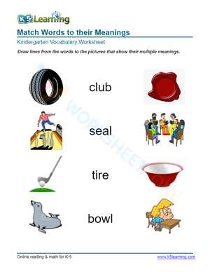 Match Words to their Meanings 2