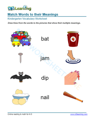 Match Words to their Meanings 3