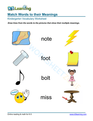 Match Words to their Meanings 5