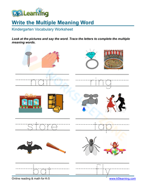 Write the Multiple Meaning Word 2