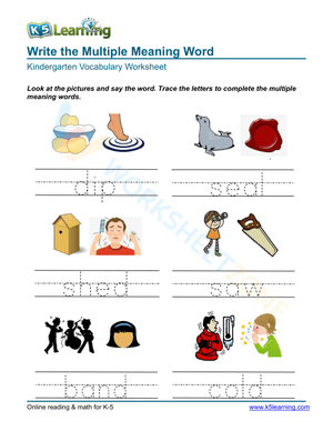 Write the Multiple Meaning Word 3