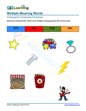 Multiple Meaning Words Vocabulary Activity