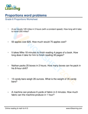 Proportions word problems 1