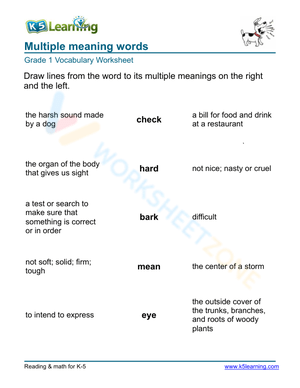 Multiple meaning words - Matching 1