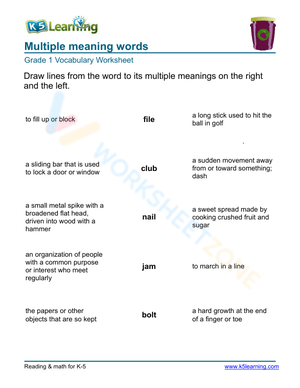 Multiple meaning words - Matching 3