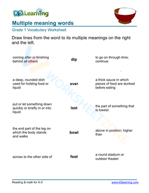 Multiple meaning words - Matching 4