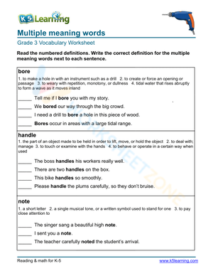 Multiple meaning words - Write 10