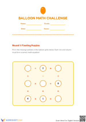 Essential Balloon Math Challenge: Multi-Page Logic Puzzles