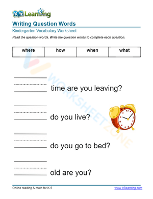 Writing Question Words 2
