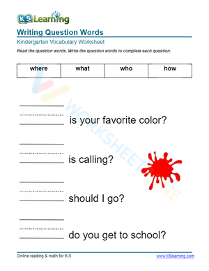Writing Question Words 4