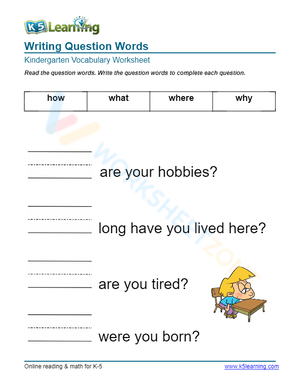 Writing Question Words 6