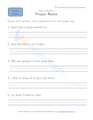 Proper Nouns - Capital letter 1