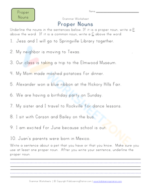 Common Nouns or Proper Nouns 3