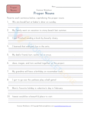 Proper Nouns - Capital letter 3